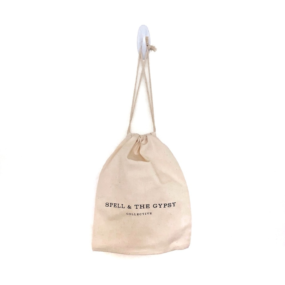 Spell & The Gypsy Collective Organic Cream Colored Reusable Drawstring Cloth Bag